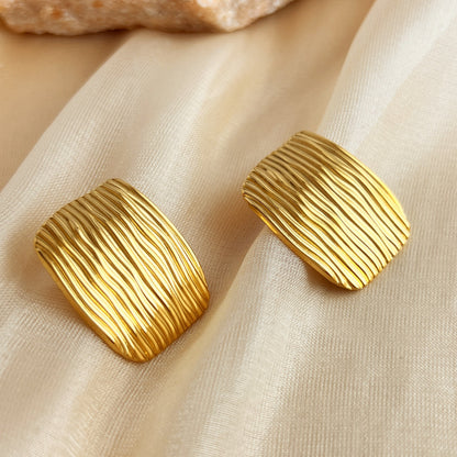 Exaggerated 18K Gold Stainless Steel Studs Ladies
