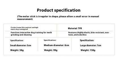 Luminous Toy Ball Puppy Dog Molar Elastic Ball Rubber Ball