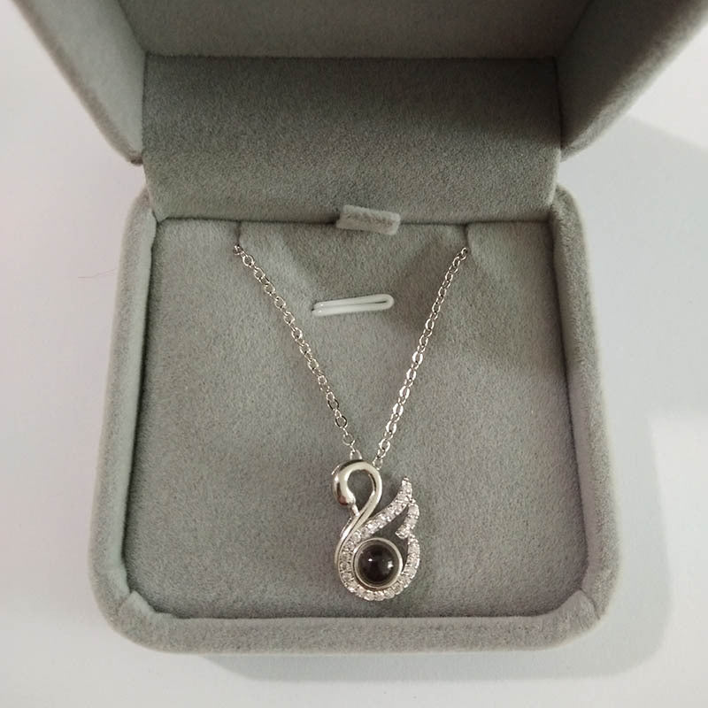 100 Languages Douyin Same Little Swan Projection Necklace