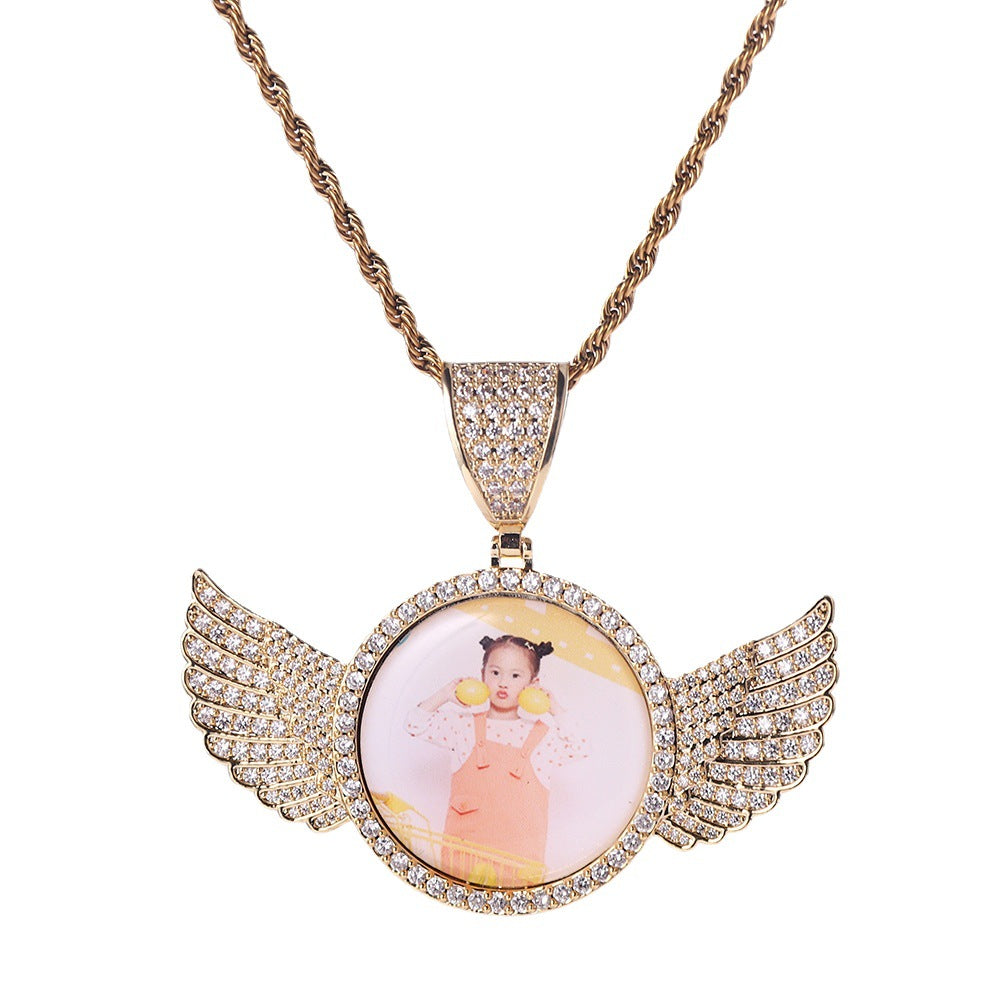 Angel Wings Photo Frame Necklace