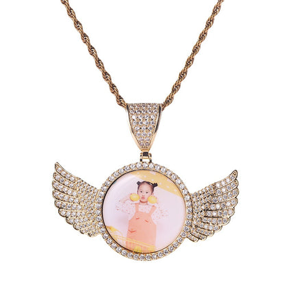 Angel Wings Photo Frame Necklace