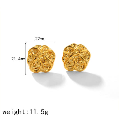 Exaggerated Design Titanium Steel Ear Studs Rhombus Lady