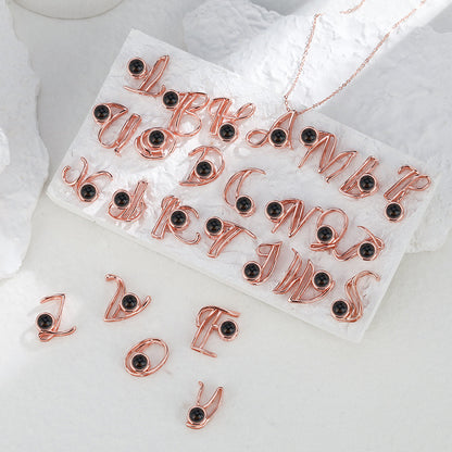 Men's And Women's Fashion Personalised Alphabet Projection Necklace