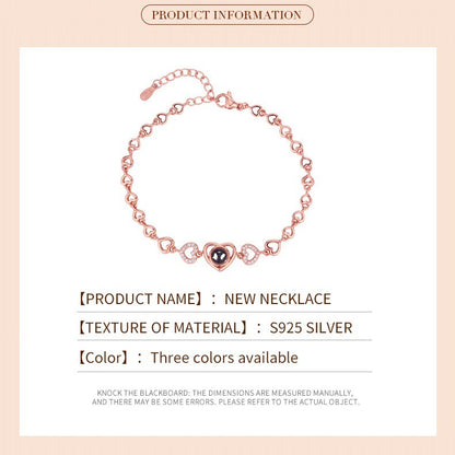 Love Projection All-match Fashion Zircon Heart-shaped HD Color Photo Bracelet