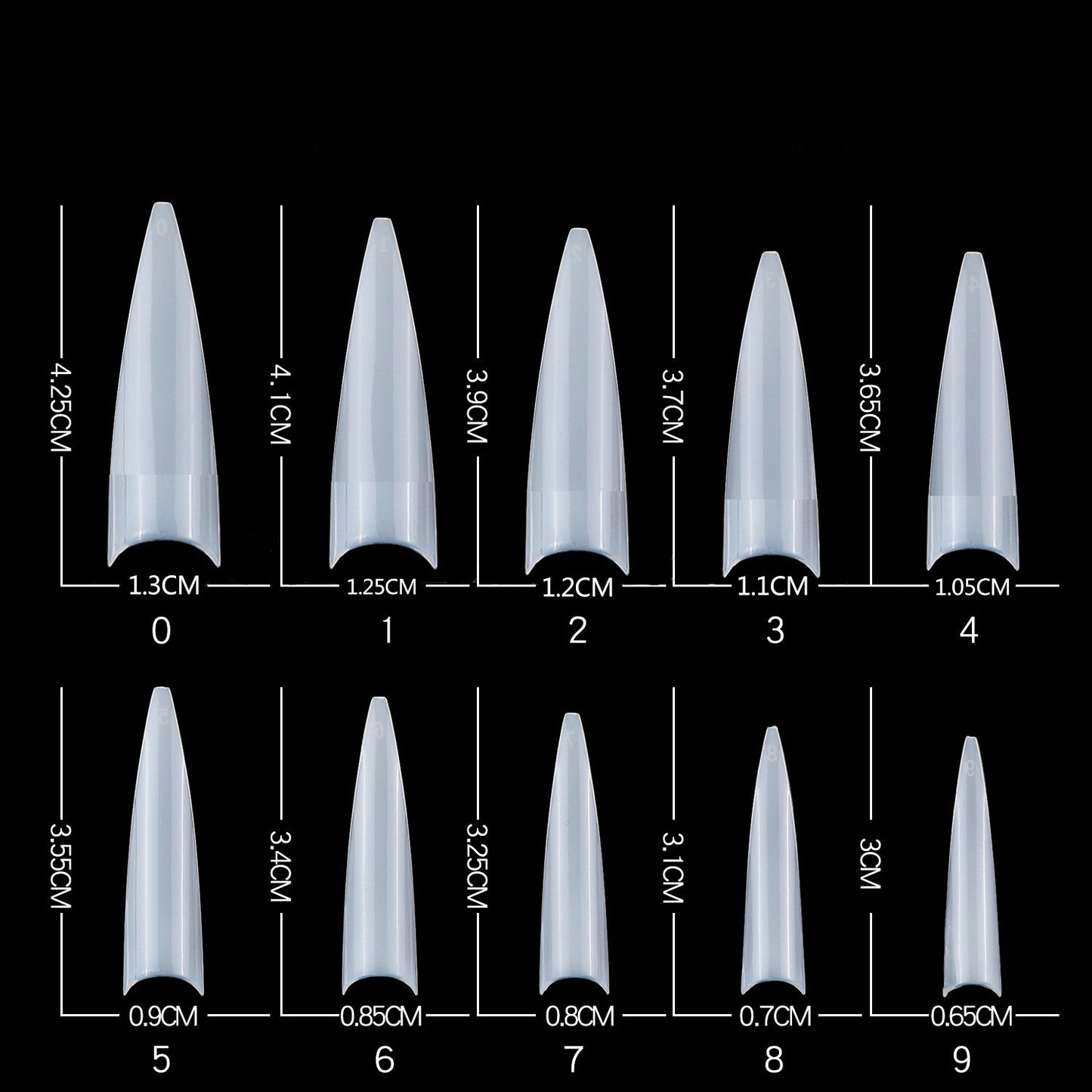 600 Pieces Of Full Sticker Long Fake Nails