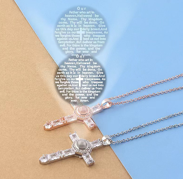 Jewelry Cross Projection Necklace Bronze Projection