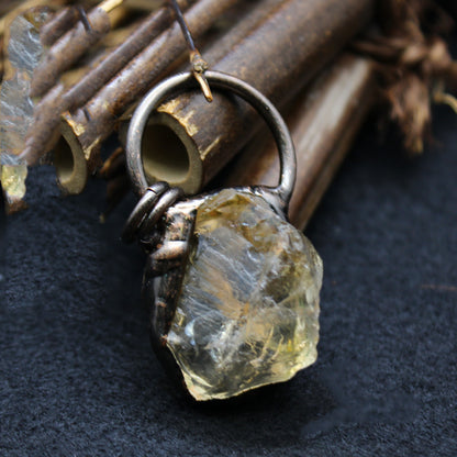 Jewelry Niche Personality Crystal Rough Stone Pendant Necklace