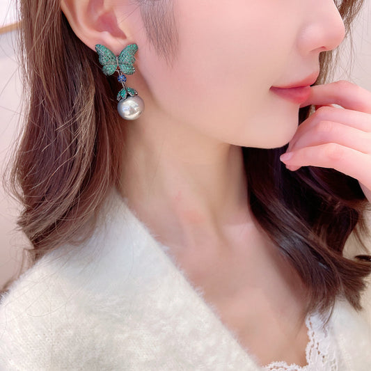 French Vintage Court Style Heavy Industry Exaggerated Earrings Elegant Graceful