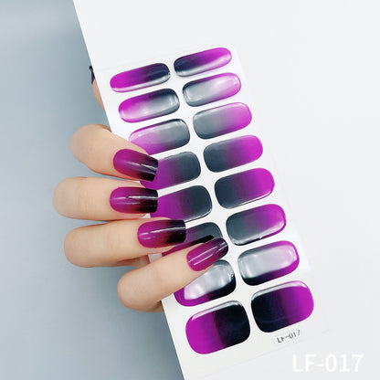 Manicure Full Stickers Solid Color 16 Small Stickers European And American Simple Nails