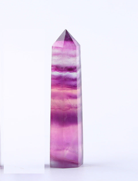 Natural Crystal Column Colored Purple Fluorite Column