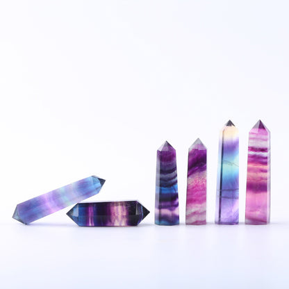 Natural Crystal Column Colored Purple Fluorite Column