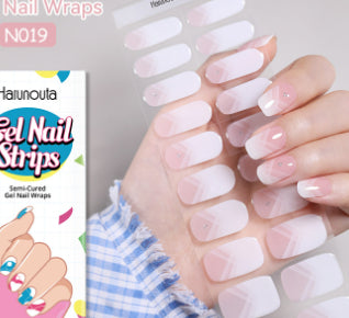 Semi-cured Gel Ice Transparent Nude Color Nail Stickers