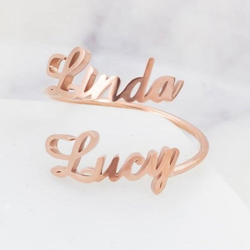 Double Name Ring Custom - Personalized Jewelry - Personalized Gift