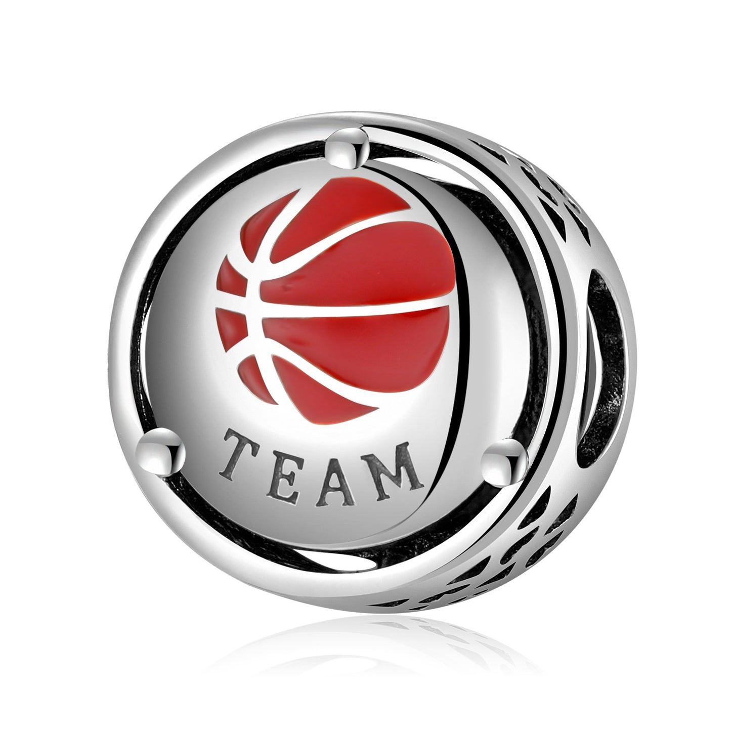 Football Basketball Sports Beads Hollow Loose Beads S925 Sterling Silver Beads Diy Bracelet Accessories