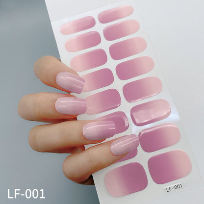 Manicure Full Stickers Solid Color 16 Small Stickers European And American Simple Nails
