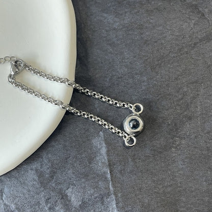 Personalized Photo Projection Titanium Steel Couple Bracelet