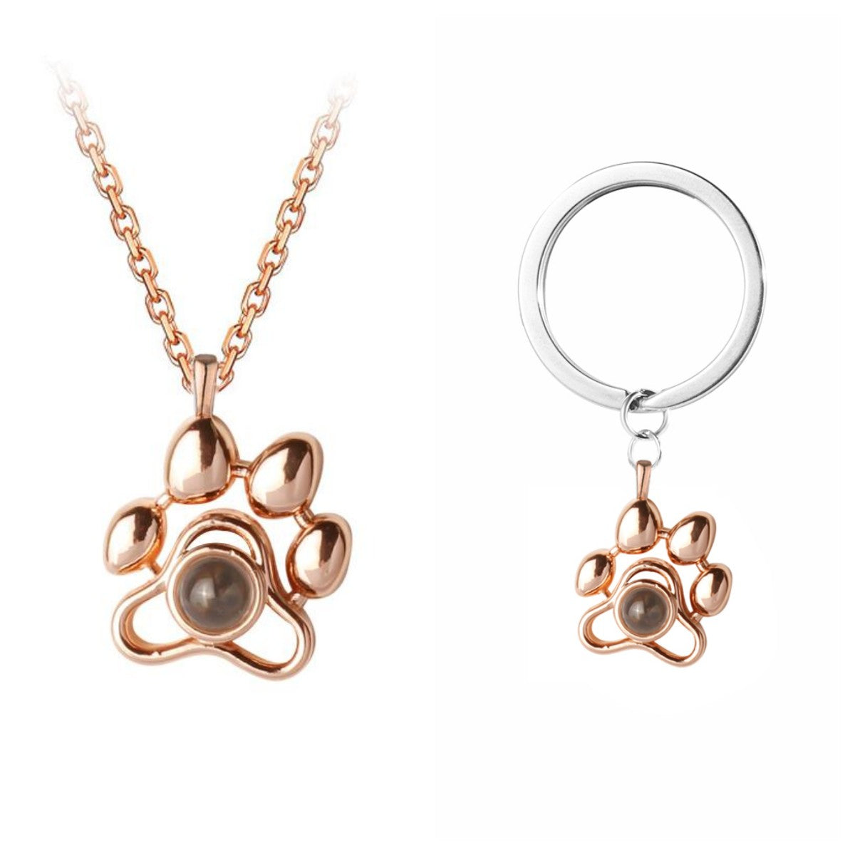 Projection cat paw necklace