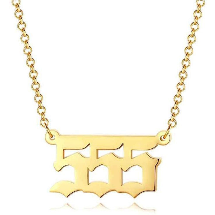 Angel Number Necklace 0-9 Pendant Short Necklace Women