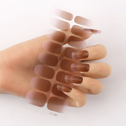 Manicure Full Stickers Solid Color 16 Small Stickers European And American Simple Nails