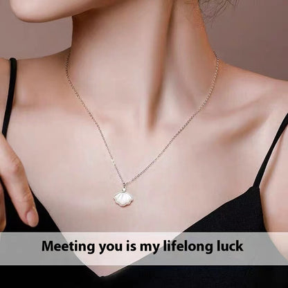 S925 Sterling Silver Projection Shell Fritillary Necklace