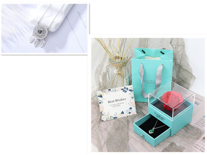 Projection love necklace female 100 languages i love you memory dream catcher clavicle chain