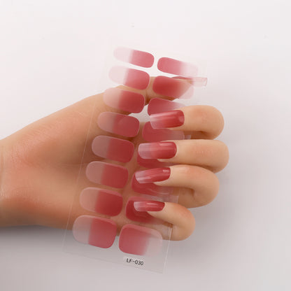 Manicure Full Stickers Solid Color 16 Small Stickers European And American Simple Nails