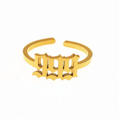 Stainless Steel Lucky Number Ring 111-999 Auspicious Joint Ring