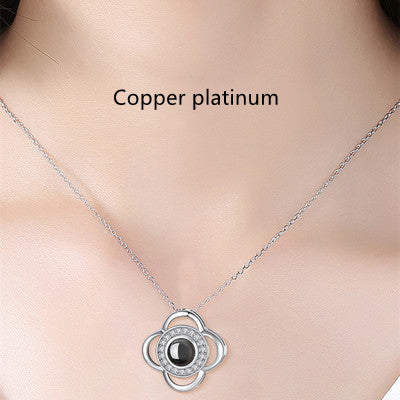 Love Memory Projection Couple Necklace Languages I Love You