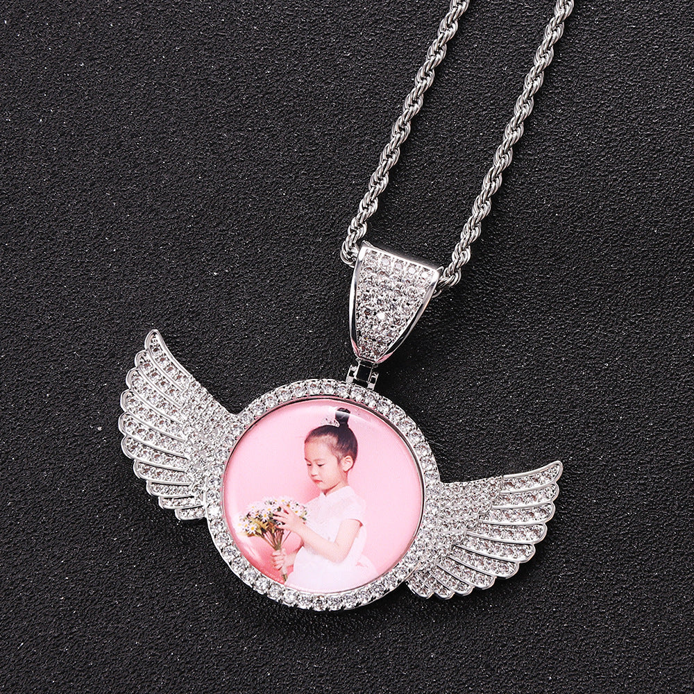 Angel Wings Photo Frame Necklace
