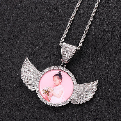 Angel Wings Photo Frame Necklace