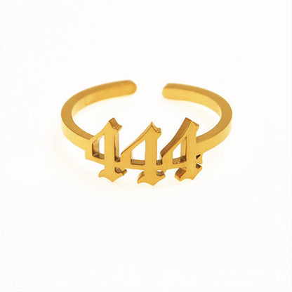 Stainless Steel Lucky Number Ring 111-999 Auspicious Joint Ring