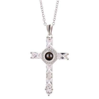 Creative Cross Projection Necklace