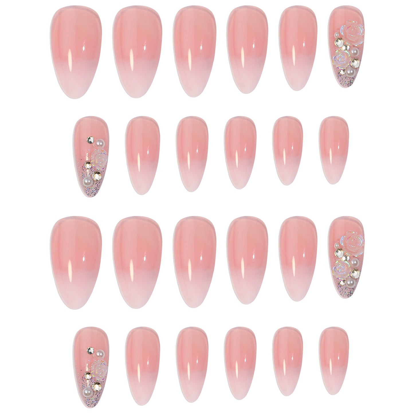 Spot Drill Preserved Flowers Fake Nails Tip Wear Manicure