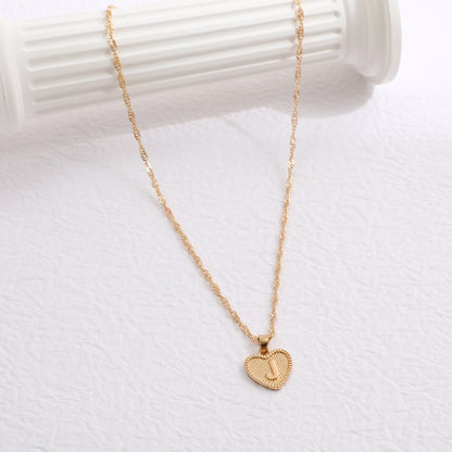 Fashion Jewelry Creative Simple Women's Peach Heart Letter Necklace Love Pendant