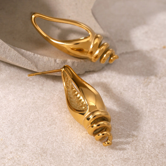 European And American Exaggerated Conch Earrings Summer Vacation High Sense